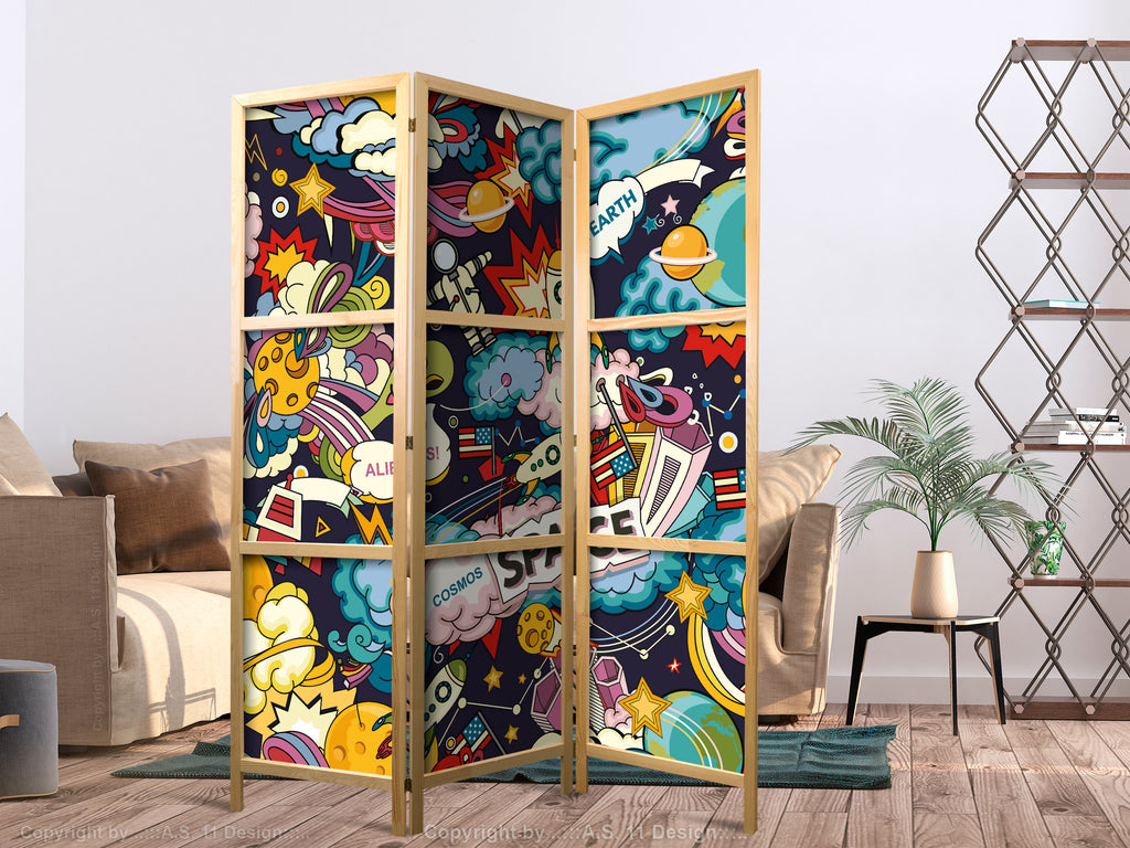 Graffiti Teen Room 3-Panel Japanese Room Divider