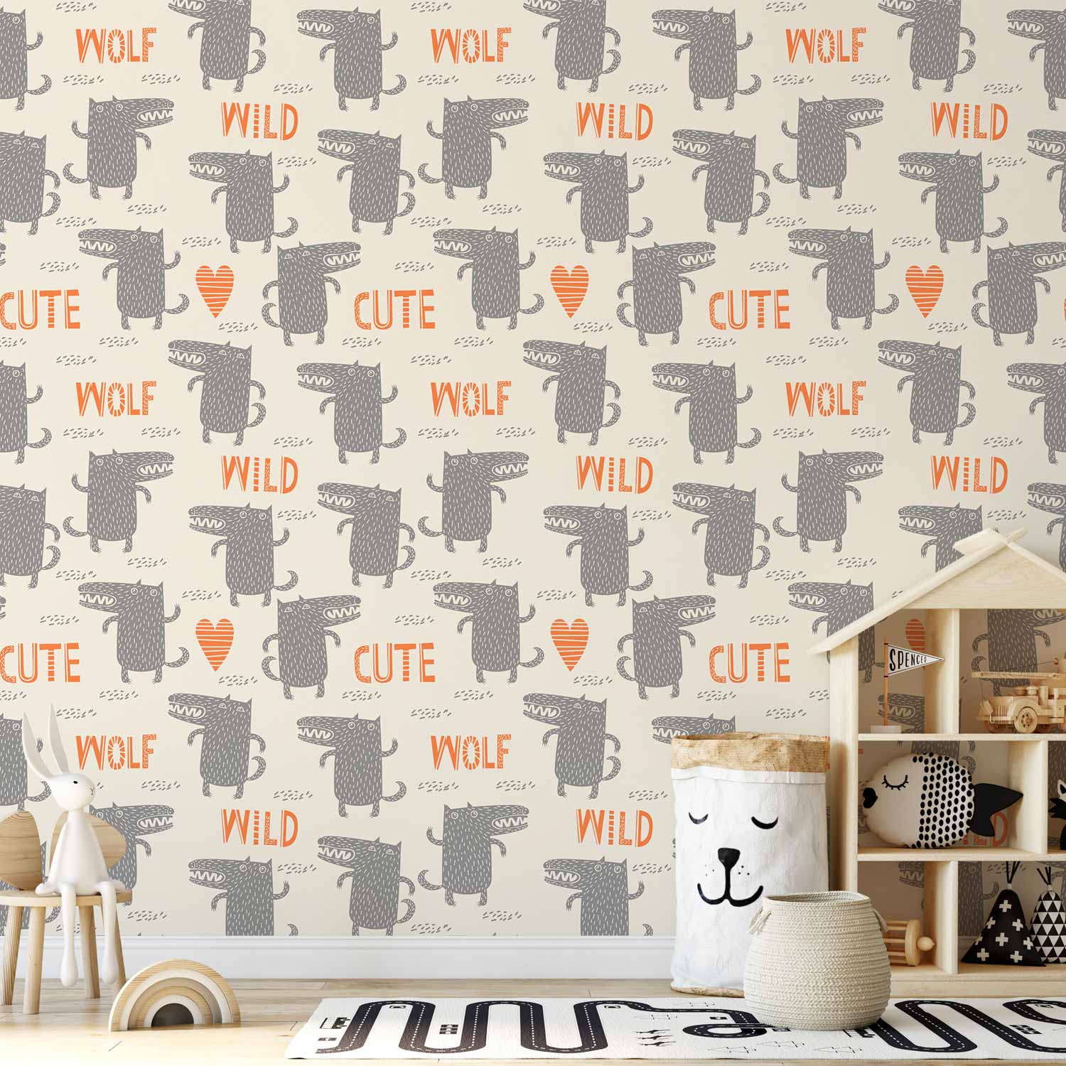 Wallpaper - Cute Wolf for Children