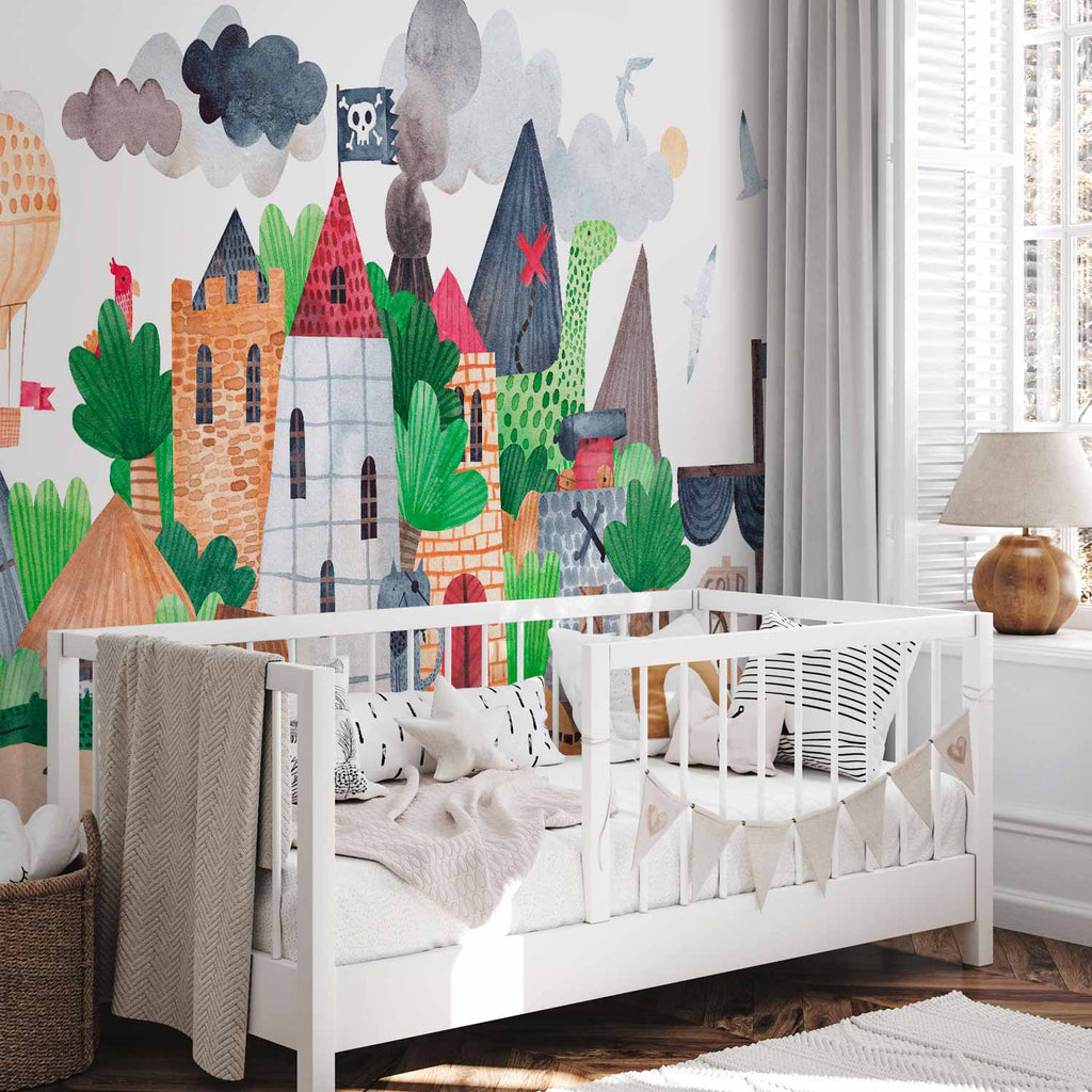 Pirate Treasure Island Castle Sea Wall Mural