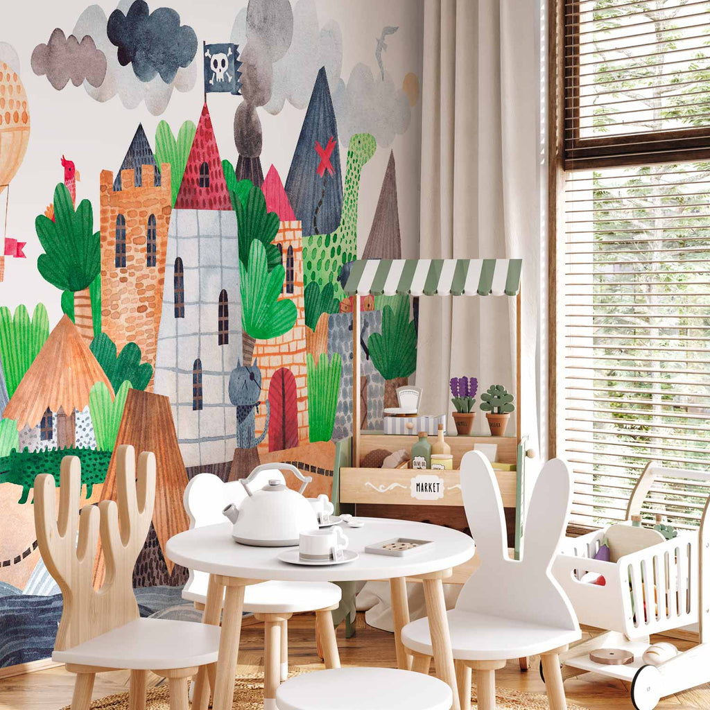 Pirate Treasure Island Castle Sea Wall Mural