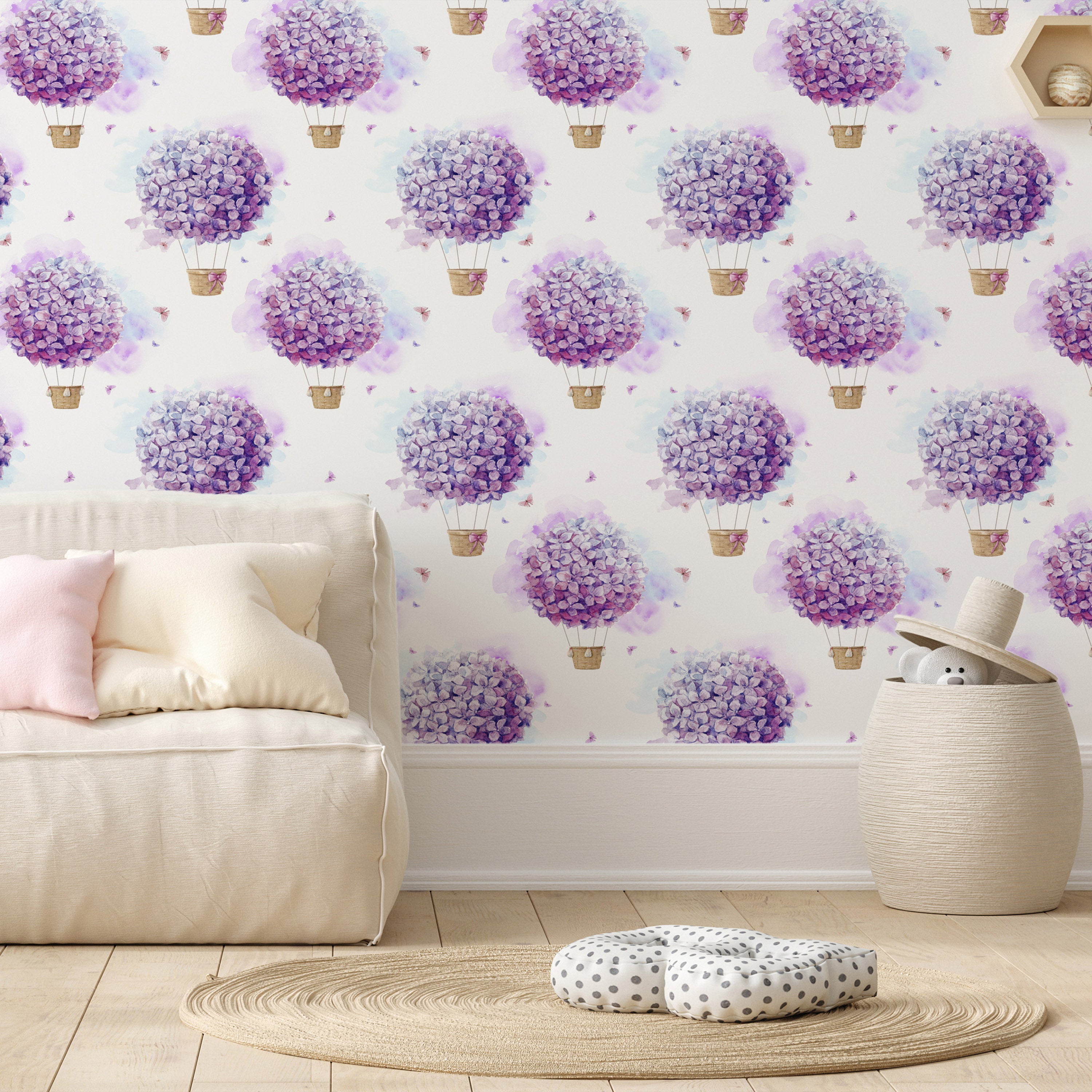 Balloons of Flowers Wallpaper for Children