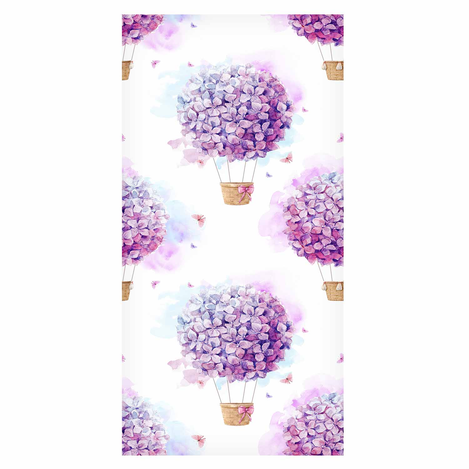 Floral Balloon Butterflies Multicolor Wallpaper