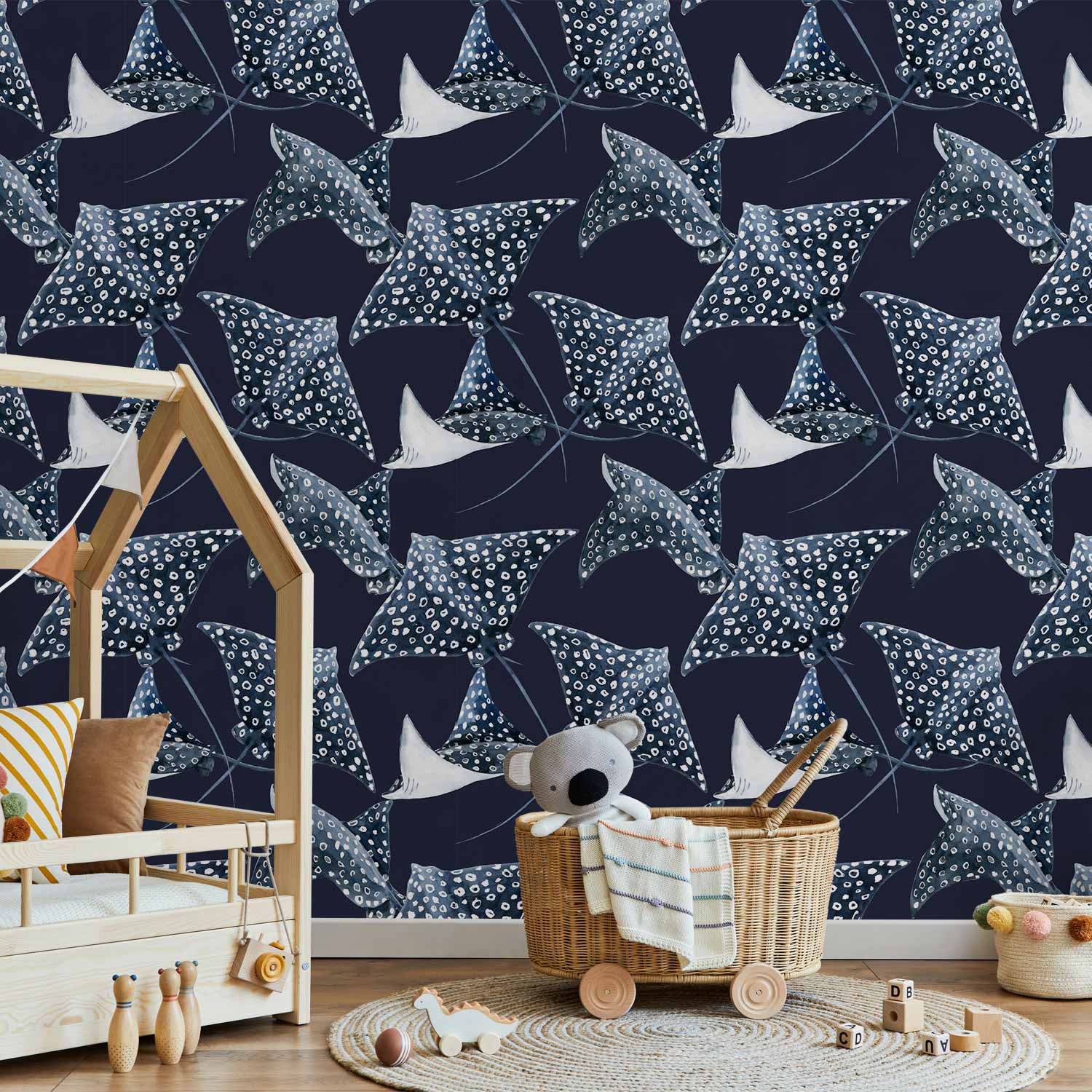 Underwater Fish Pattern Children's Wallpaper