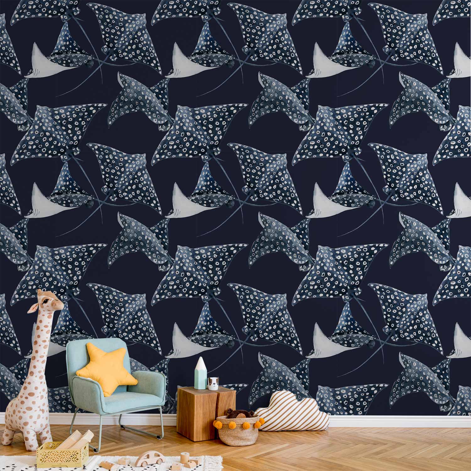 Underwater Fish Pattern Children's Wallpaper