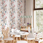 Birds on Flowering Twig Nature Wallpaper