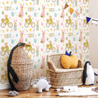 Bunny Bicycle Easter Kids Wallpaper