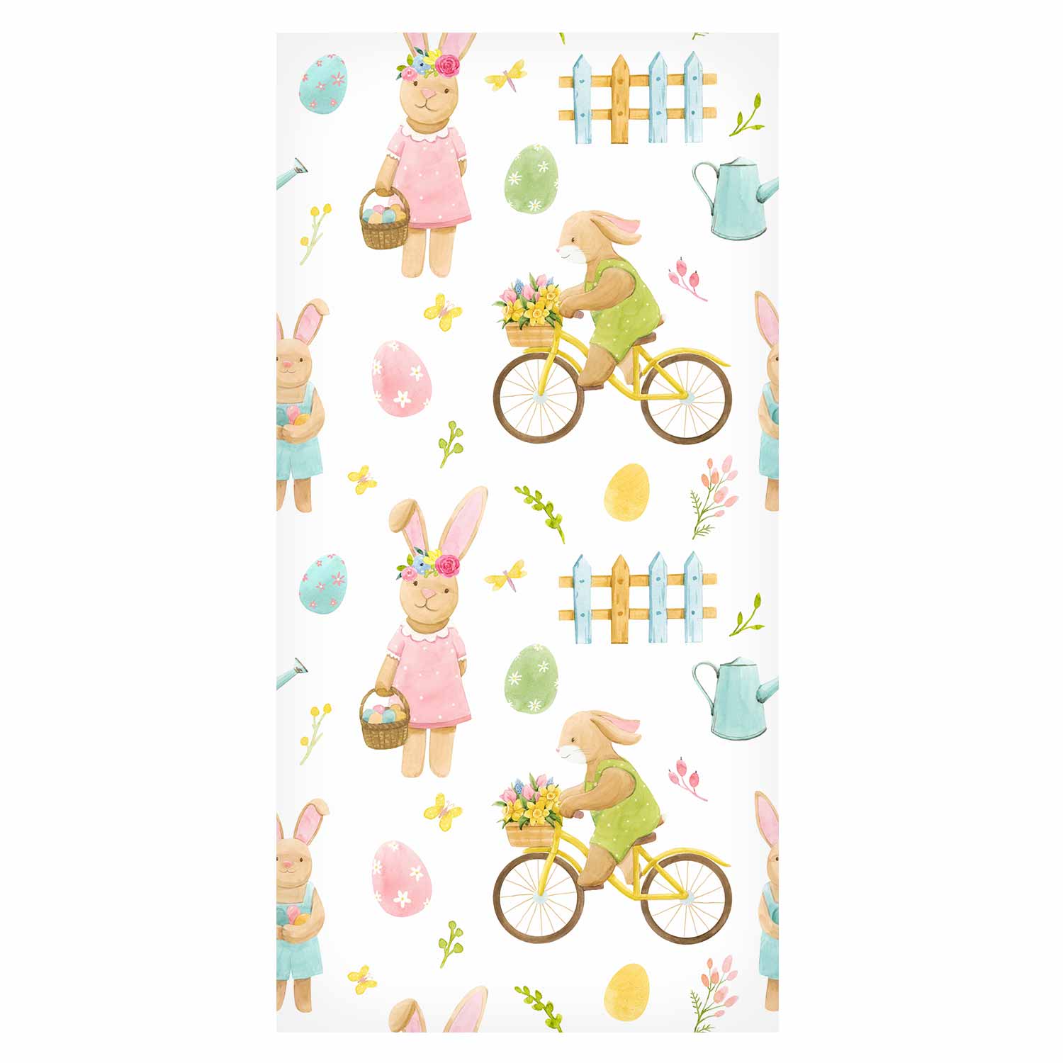 Bunny Bicycle Easter Kids Wallpaper