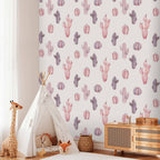 Pink Cacti Nature Wallpaper