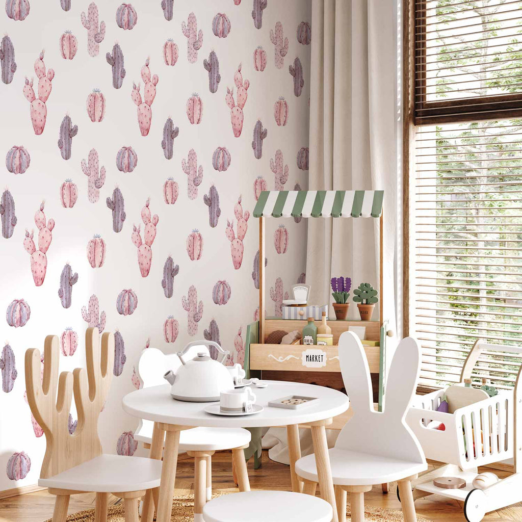 Pink Cacti Nature Wallpaper