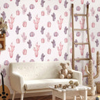 Pink Cacti Nature Wallpaper