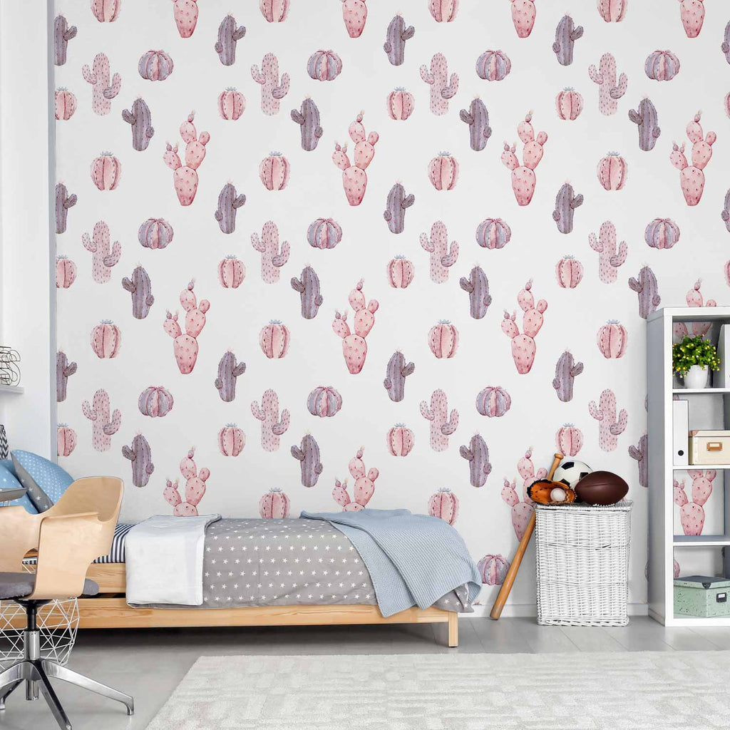 Pink Cacti Nature Wallpaper