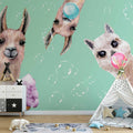 Crazy Llamas Funny Wall Mural