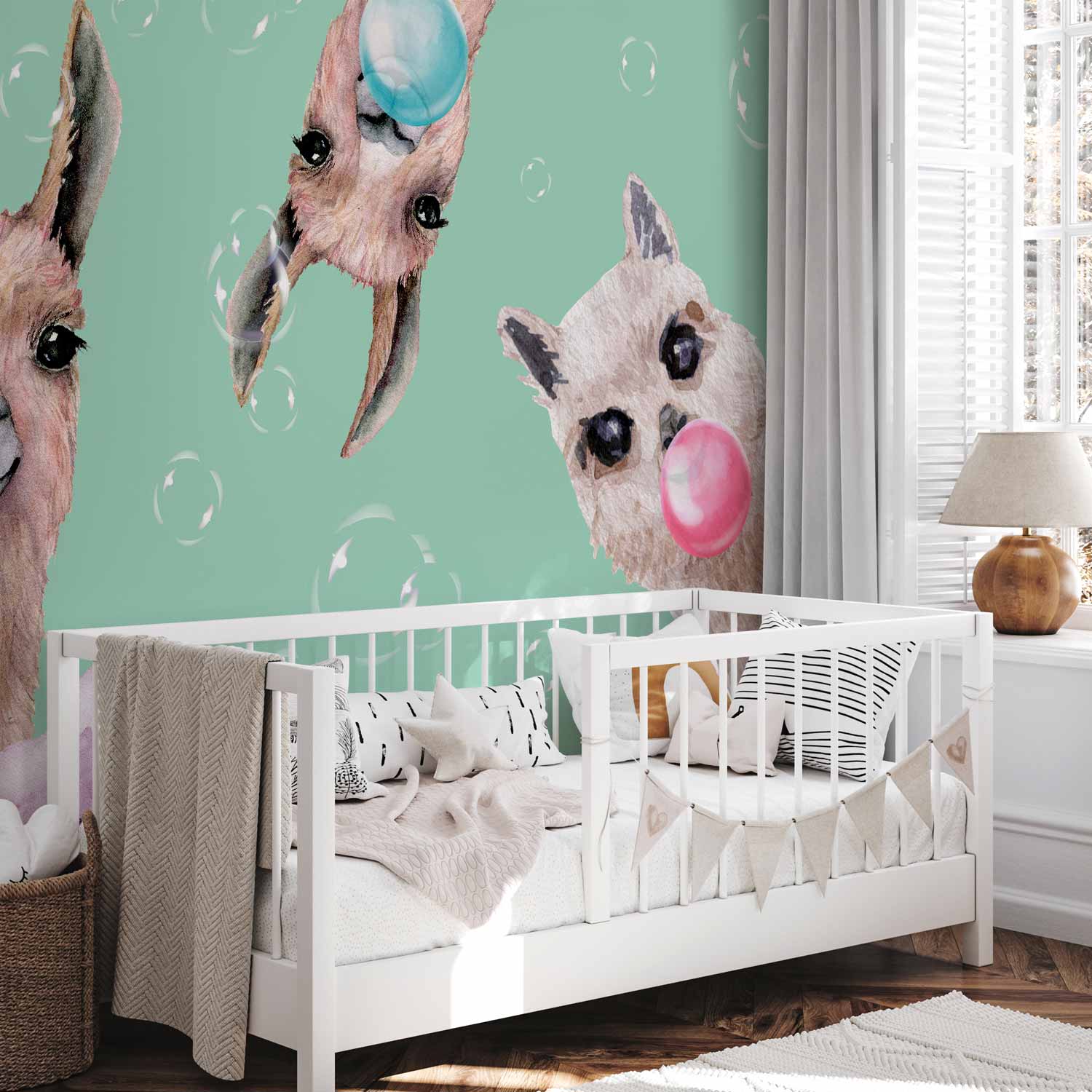 Crazy Llamas Funny Wall Mural