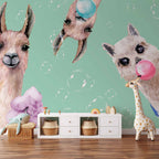 Crazy Llamas Funny Wall Mural
