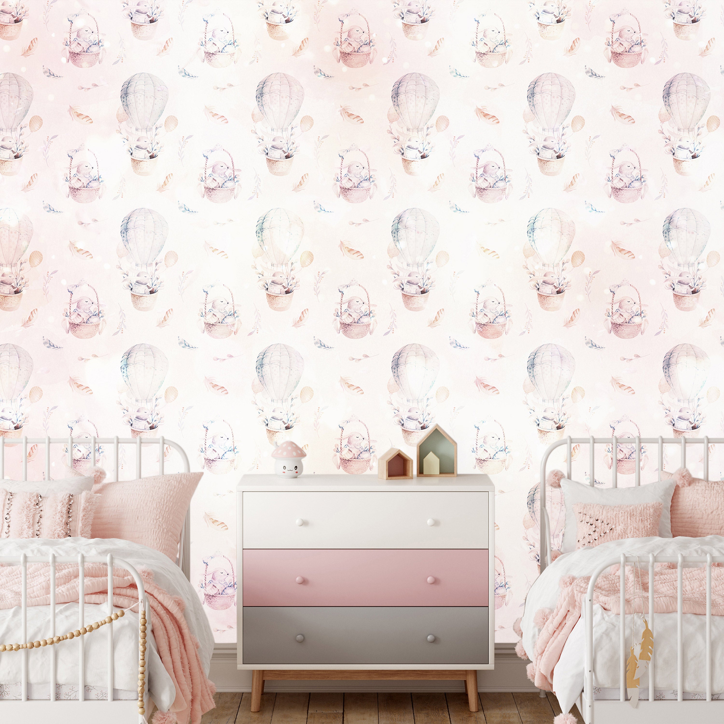 Wall Mural for Children - Feathers and Hares Theme