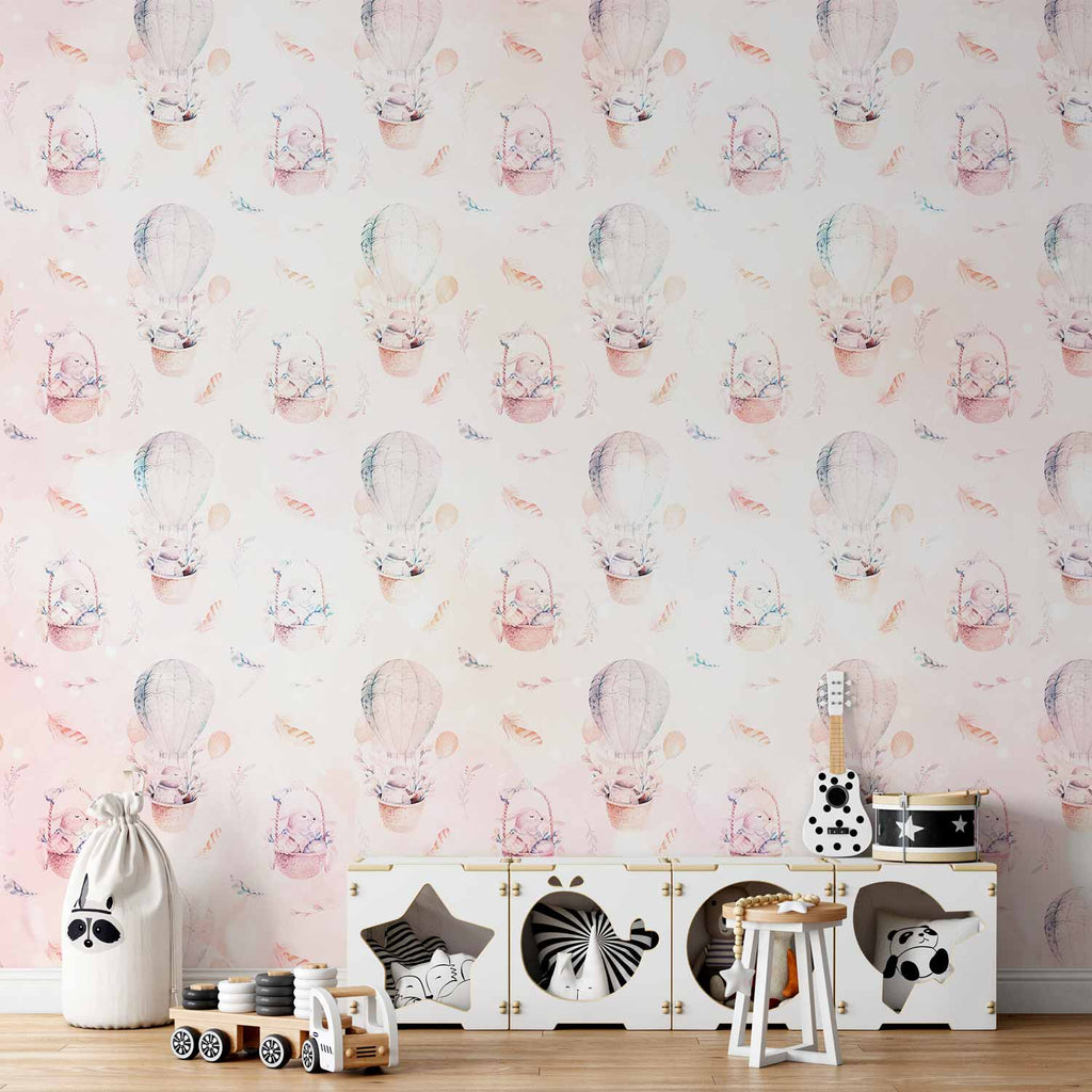 Wall Mural for Children - Feathers and Hares Theme