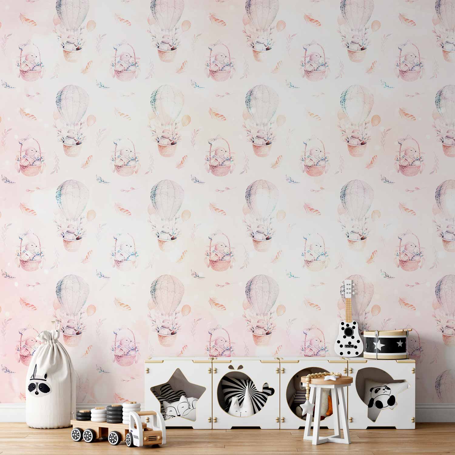 Wall Mural for Children - Feathers and Hares Theme