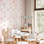 Hares and Feathers Solid Pattern Children's Wall Mural