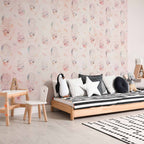 Hares and Feathers Solid Pattern Children's Wall Mural