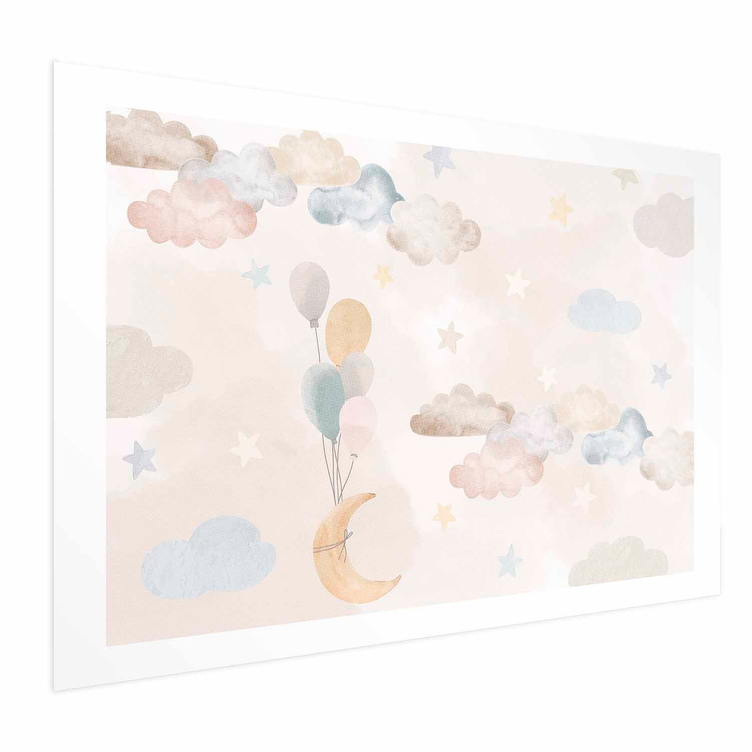 Fairytale Sky Beige Kids Poster