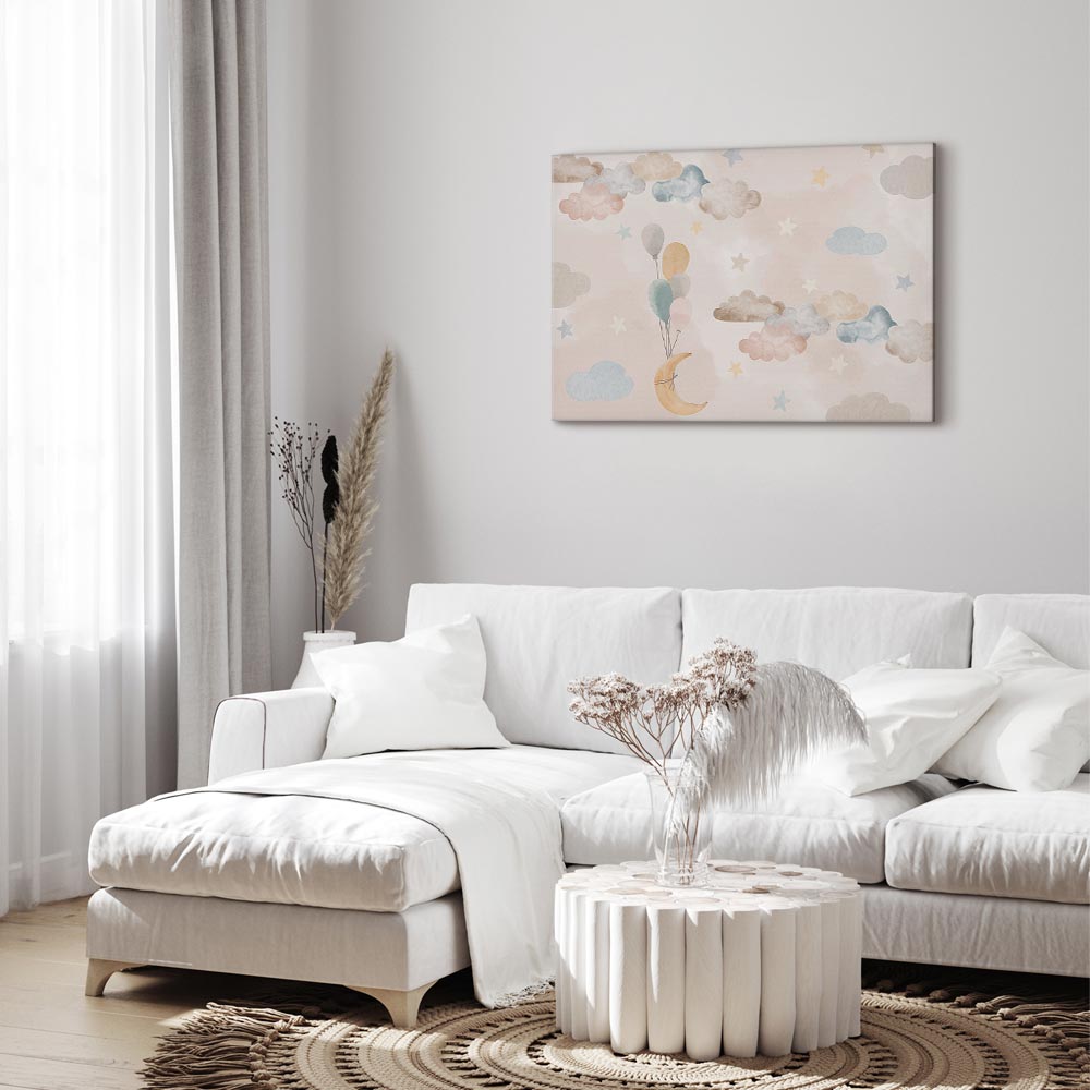 Canvas Print - Fairy-Tale Moon with Pastel Colors