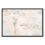 Pastel Moon and Balloons Fantasy Canvas Print