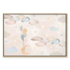 Pastel Moon and Balloons Fantasy Canvas Print