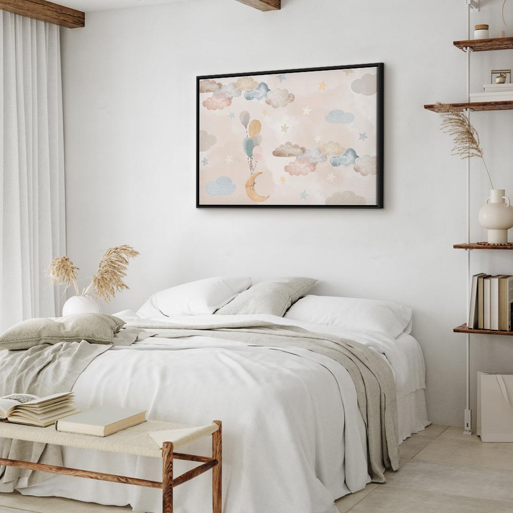 Canvas Print - Fairy-Tale Moon with Pastel Colors