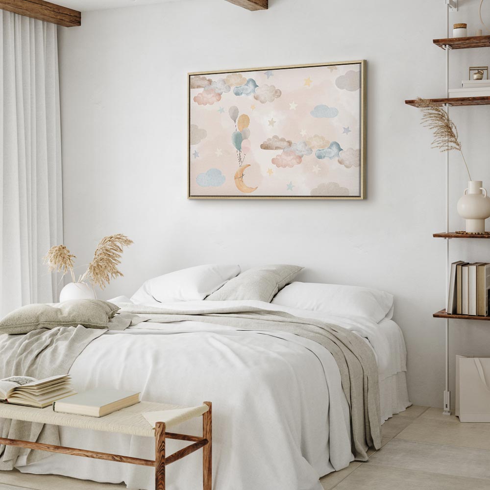 Canvas Print - Fairy-Tale Moon with Pastel Colors