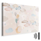 Pastel Moon and Balloons Fantasy Canvas Print