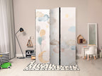 Room Divider with Fairy Tale Moon - Soft Moon, Balloons, Clouds and Stars on Beige
