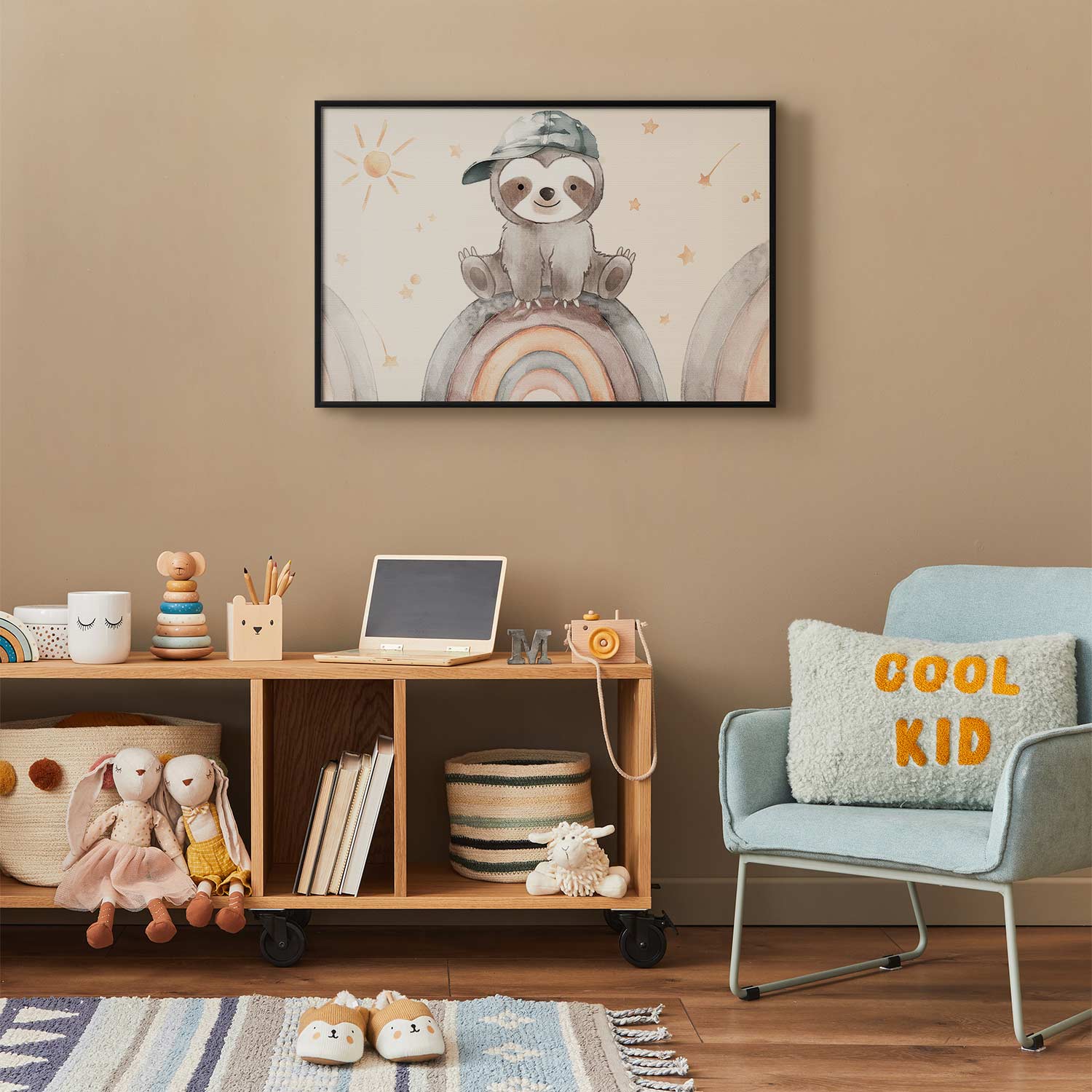 Little Animal Stars and Rainbows Kids Poster