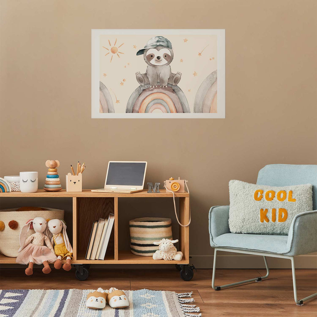 Little Animal Stars and Rainbows Kids Poster
