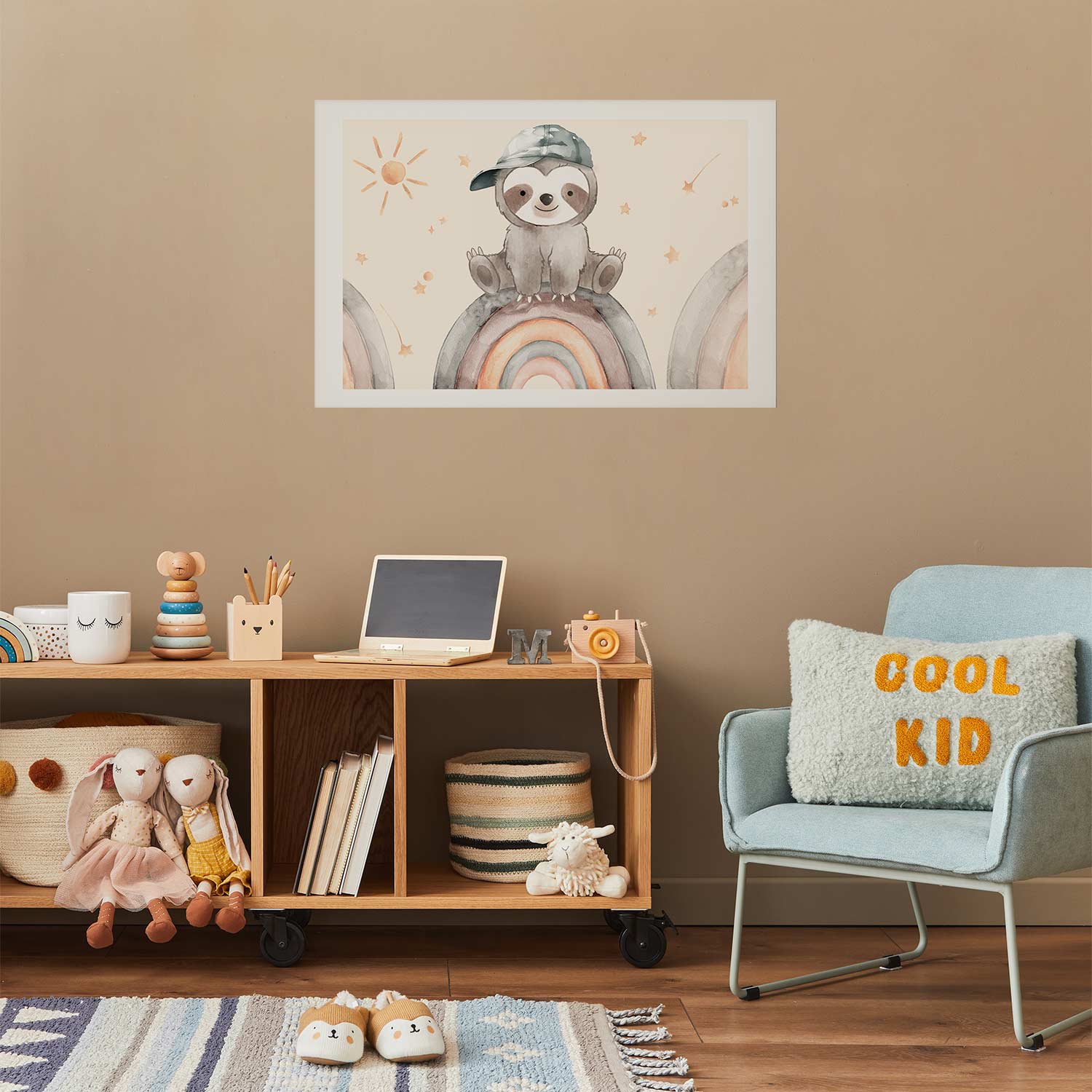 Little Animal Stars and Rainbows Kids Poster