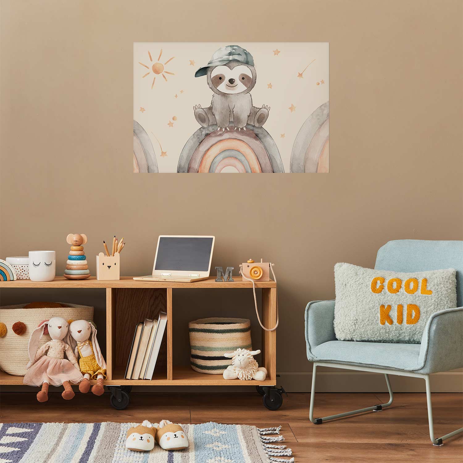 Little Animal Stars and Rainbows Kids Poster