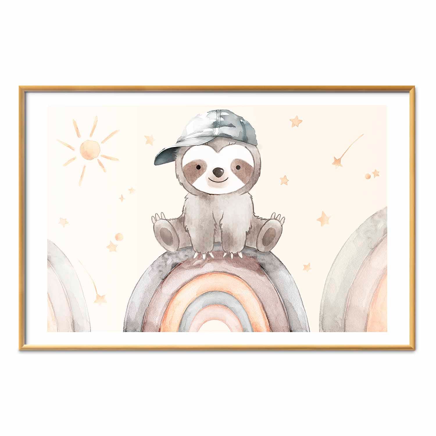 Little Animal Stars and Rainbows Kids Poster