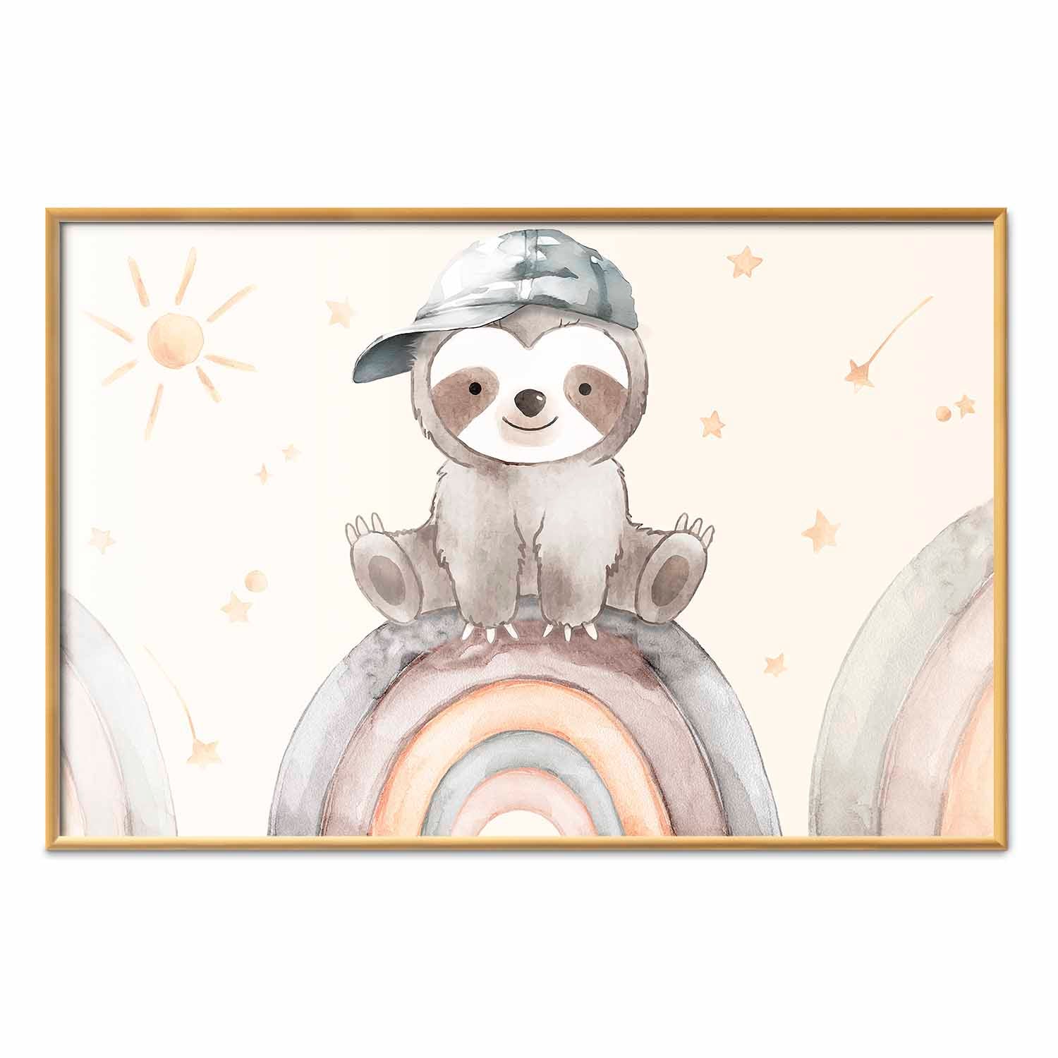 Little Animal Stars and Rainbows Kids Poster