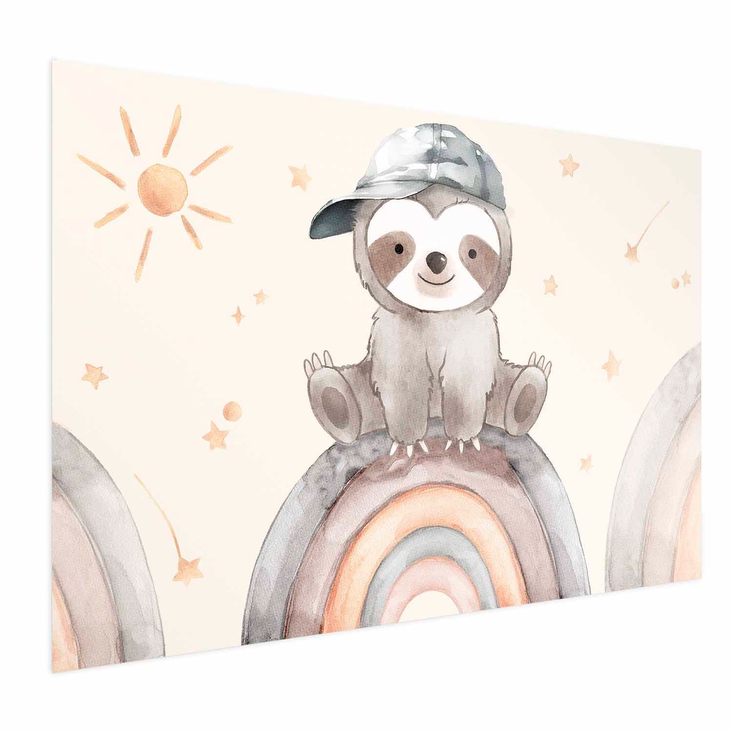 Little Animal Stars and Rainbows Kids Poster