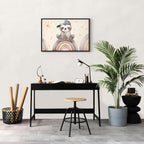 Canvas Print: Happy Sloth on Rainbow with Stars