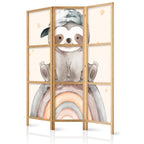 Japanese Room Divider - 3-Panel for Children - Happy Sloth