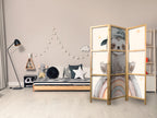 Japanese Room Divider - 3-Panel for Children - Happy Sloth