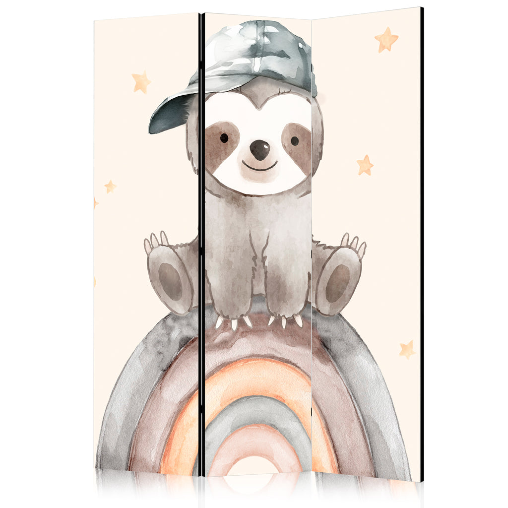 Room Divider: Happy Sloth on Rainbow Stars