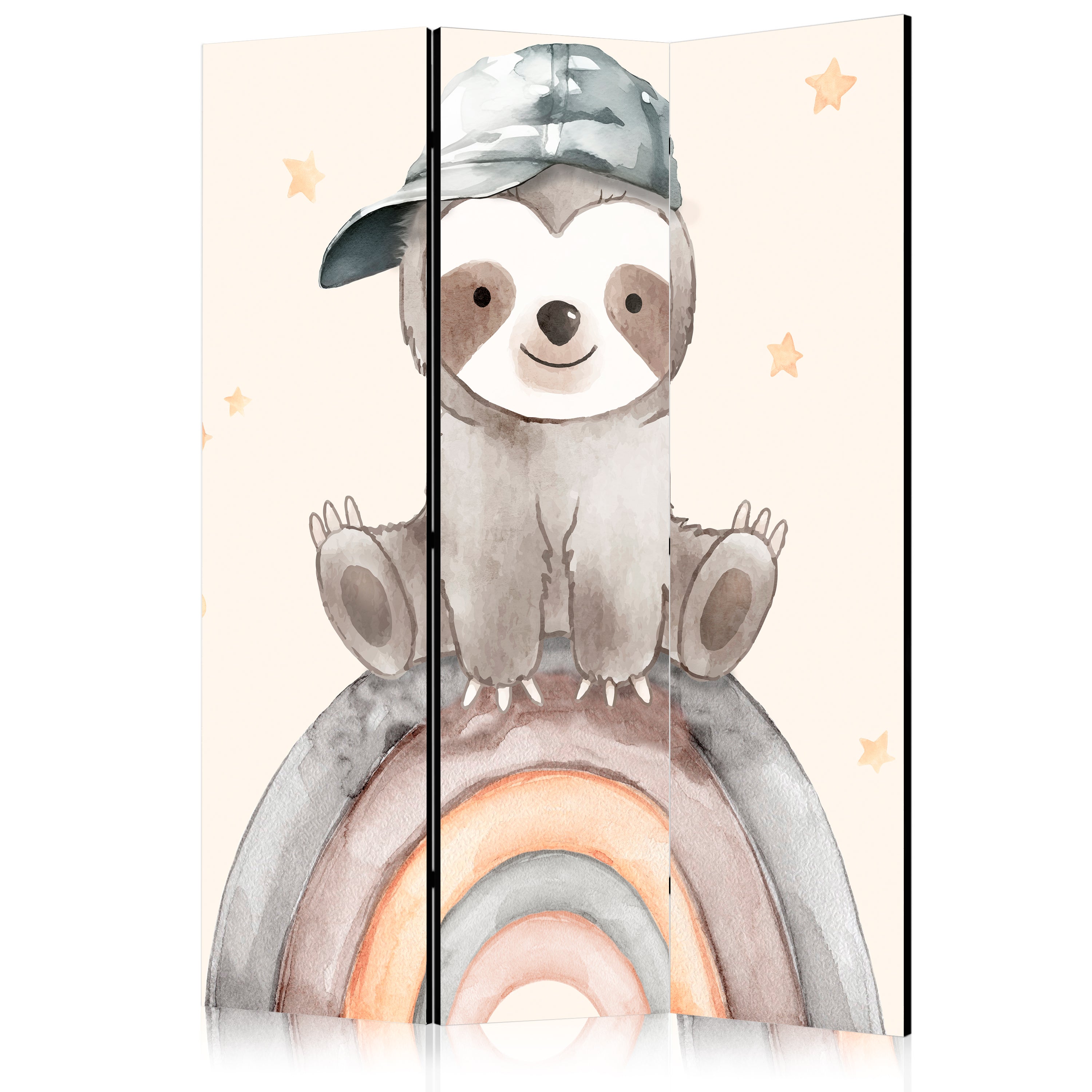 Room Divider: Happy Sloth on Rainbow Stars