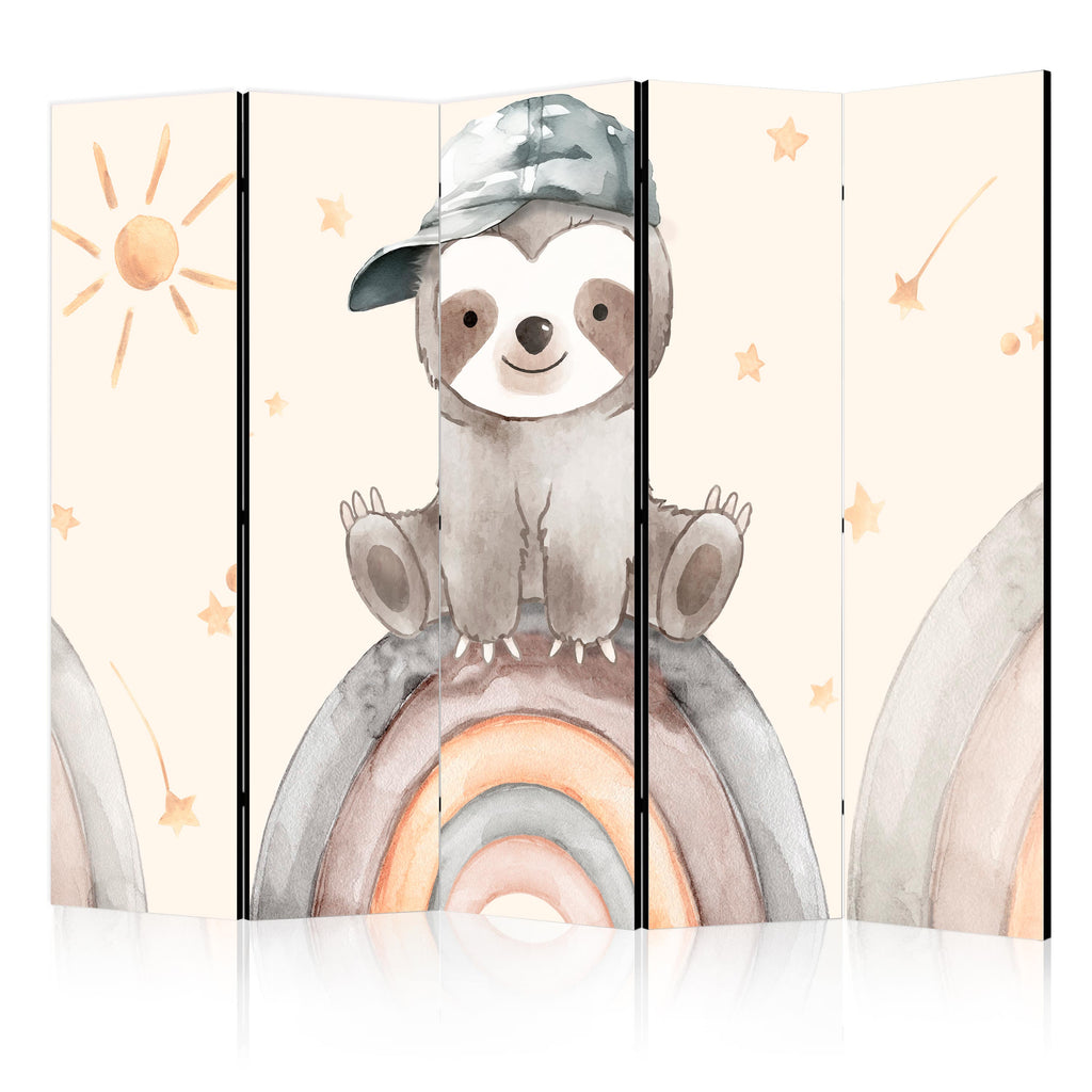 Room Divider - Happy Sloth with Muted Colors