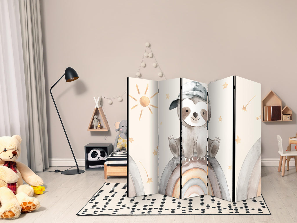 Room Divider - Happy Sloth with Muted Colors