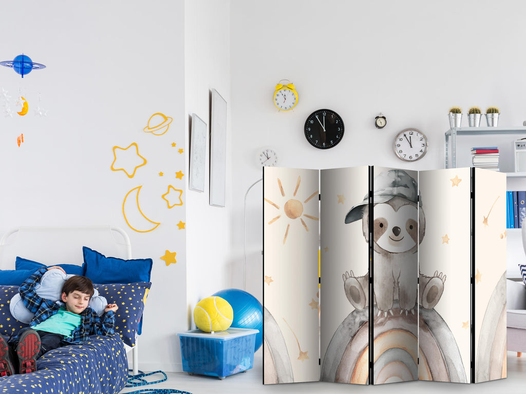 Room Divider - Happy Sloth with Muted Colors