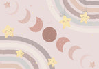 Wall Mural - Phases of the Moon Among Stars and Rainbows