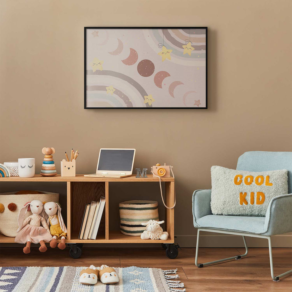 Moon Phases Rainbow Poster