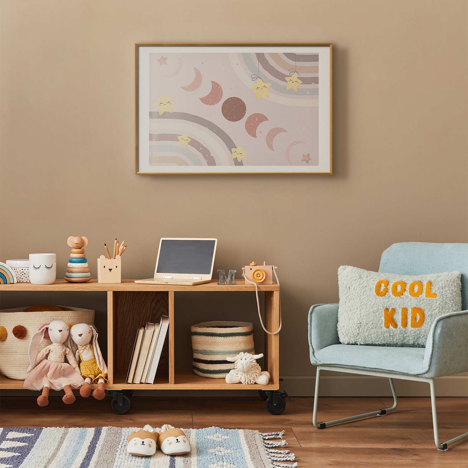 Moon Phases Rainbow Poster