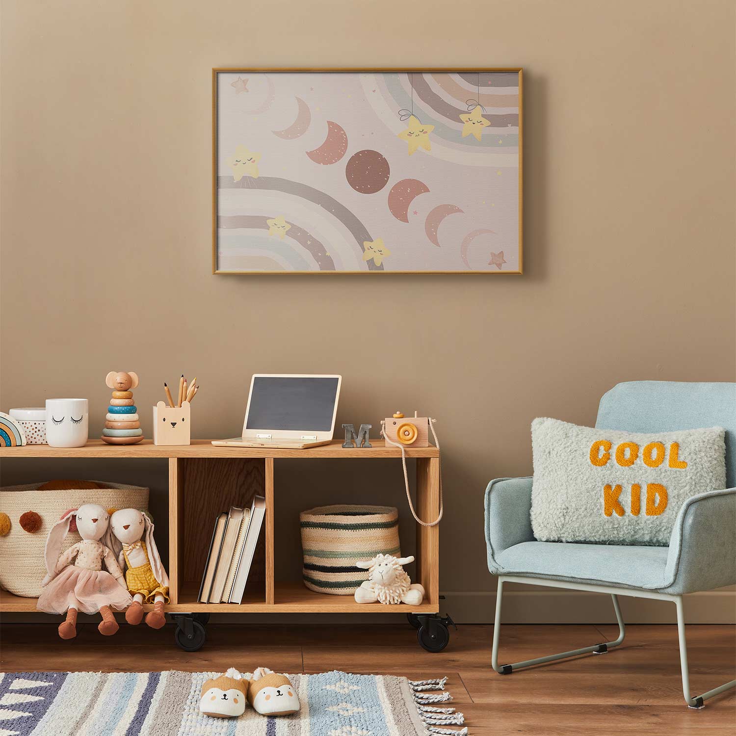 Moon Phases Rainbow Poster